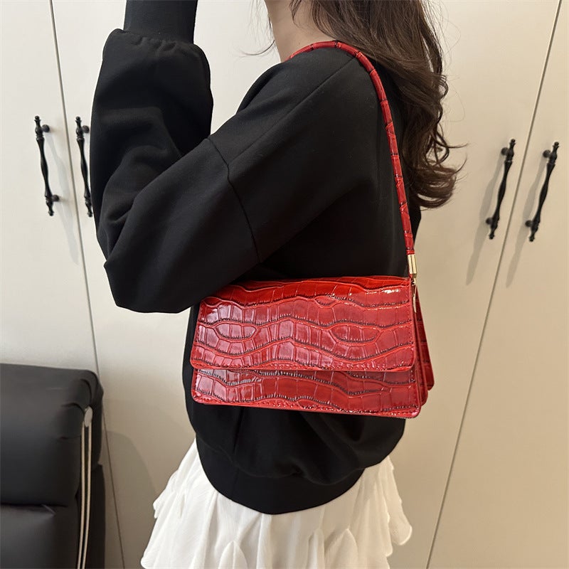 Popular Crocodile Pattern Women'S Bag Style Bag Women'S Bag New Korean Style Underarm Bag Women'S Shoulder Bag Satchel - Image 5